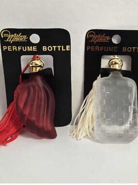 Two Vintage PAUL MILAN Small Decorative Glass Perfume Bottles